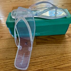 Lauren Lorraine Clear and Silver Sandals